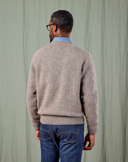 Shetland Crew Neck Jumper - Cobble