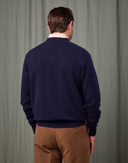 Lambswool Crew Neck Jumper - Navy