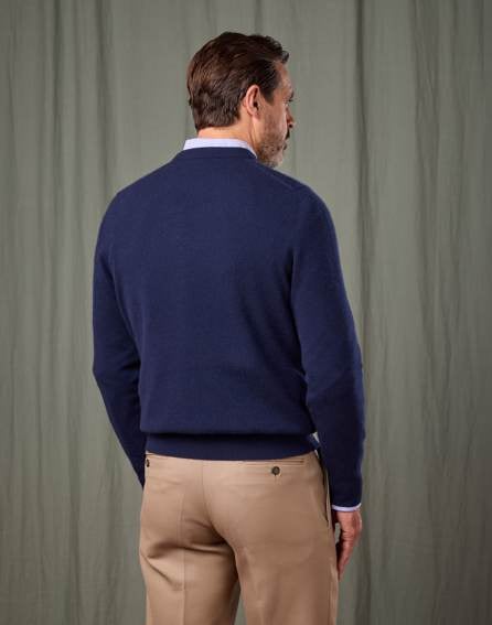 Cashmere Crew Neck Jumper - Navy