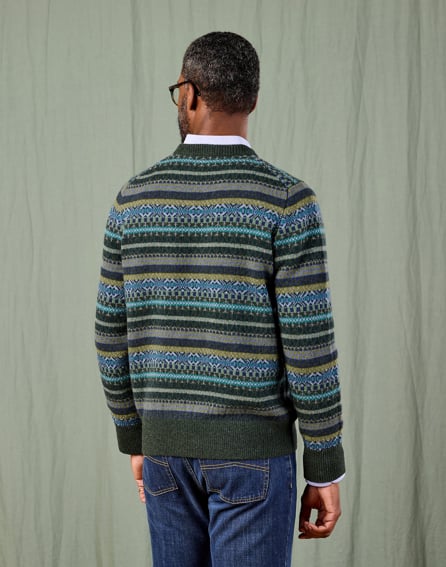 Fair Isle Crew Neck - Green