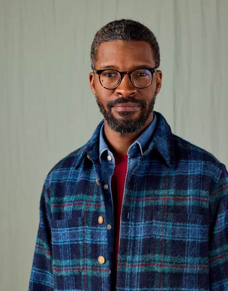 Wool Overshirt - Navy/Green/Red