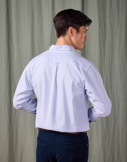 Button Down Oxford Shirt - Blue Stripe