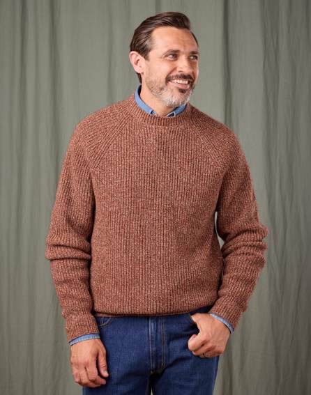 Yak Crew Neck - Red/Brown