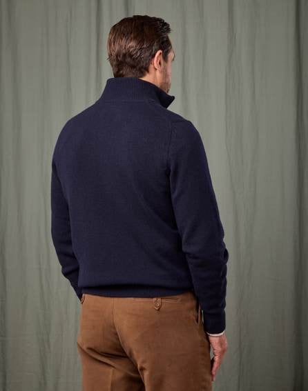 Lambswool Half Zip Jumper - Navy