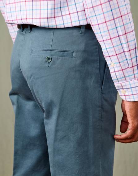 Pleated Front Chinos - Petrol Blue