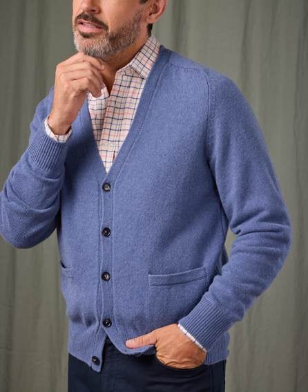 Lambswool Cardigan - Blue