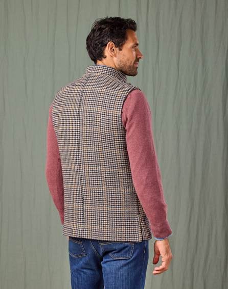Double Faced Wool Gilet - Dogtooth/Navy
