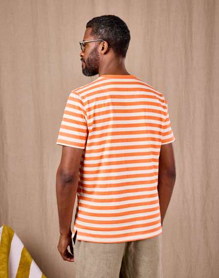 Printed Stripe T Shirt - Orange
