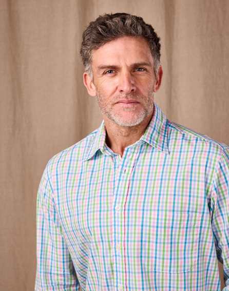 Summer Check Shirt Long Sleeve - Green/Pink/Blue Gingham