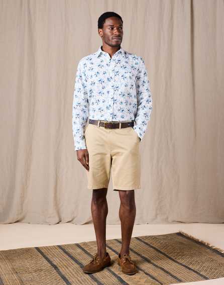 Flat Front Shorts - Pebble