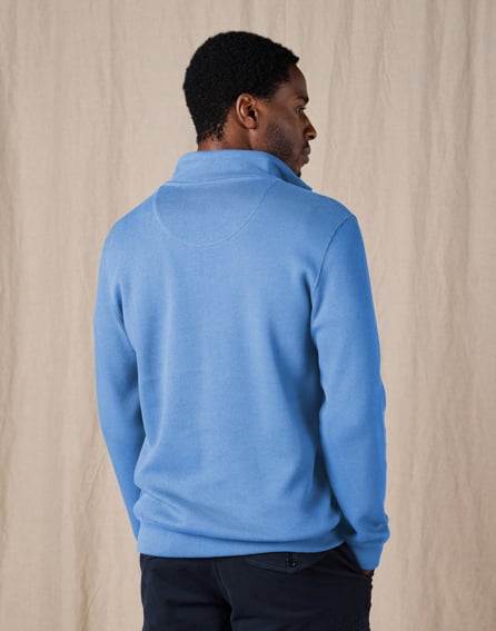 Half Zip Jersey Sweatshirt - Bright Blue