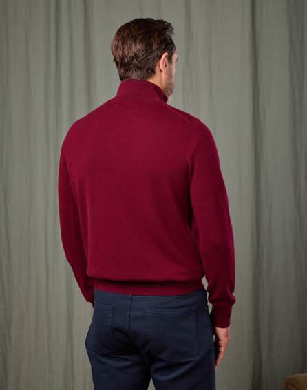 Cashmere Half Zip - Burgundy