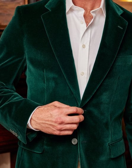 Classic Velvet Jacket - Bottle Green