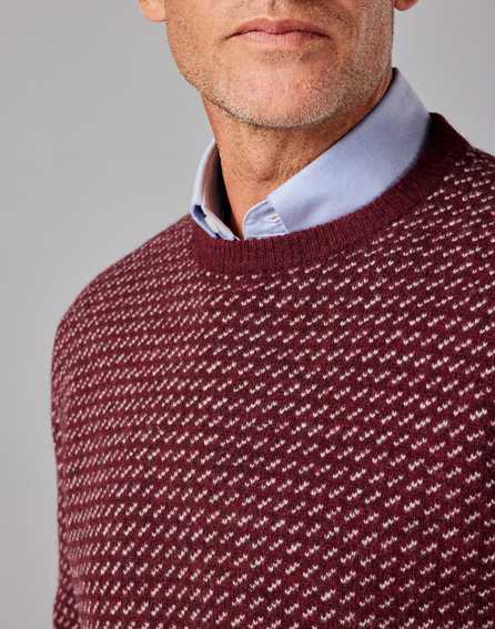 Nordic Crew Neck Jumper - Red