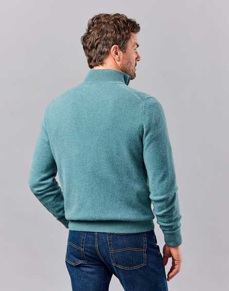 Lambswool Half Zip Jumper - Teal