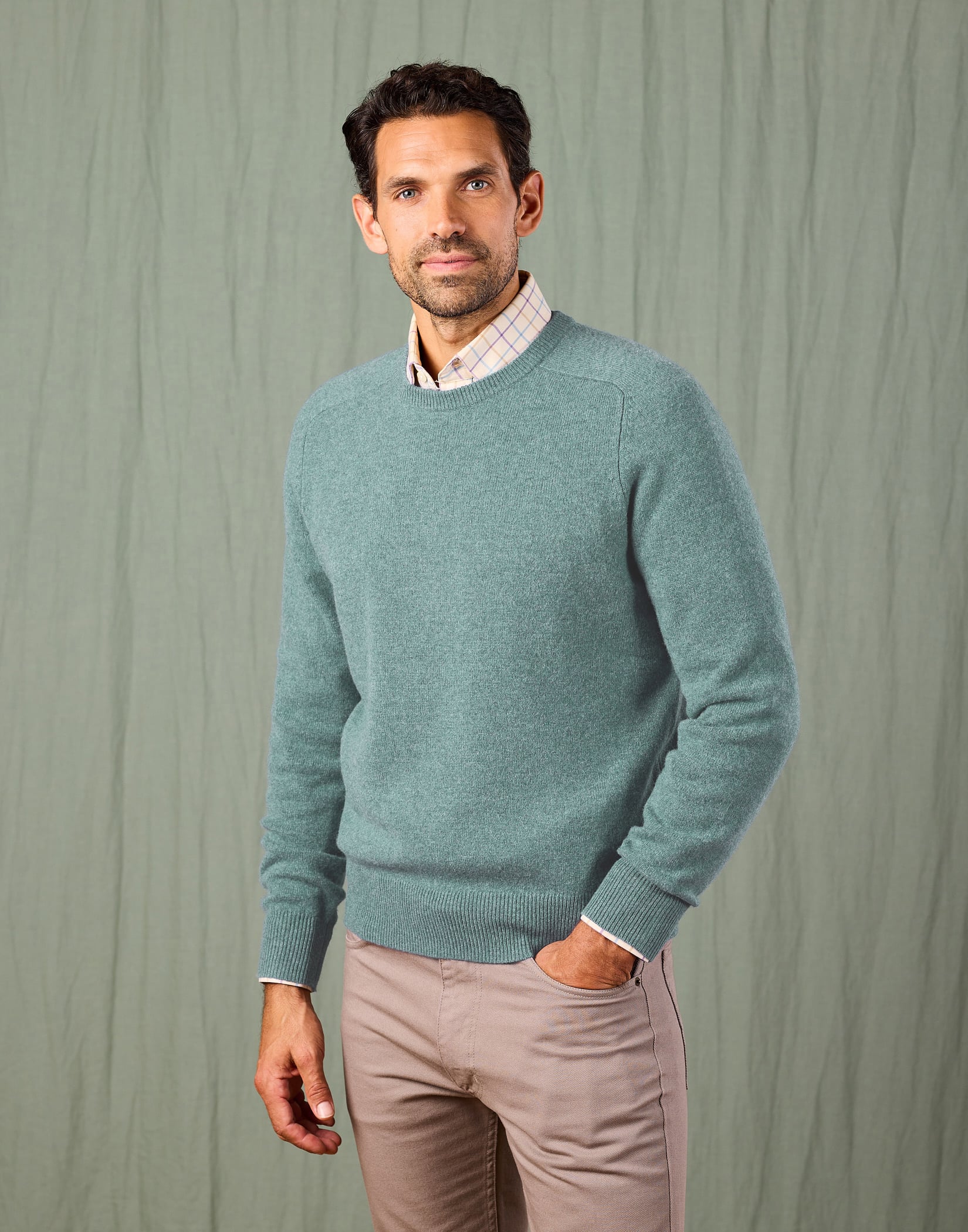 Lambswool Crew Neck Jumper - Seafoam