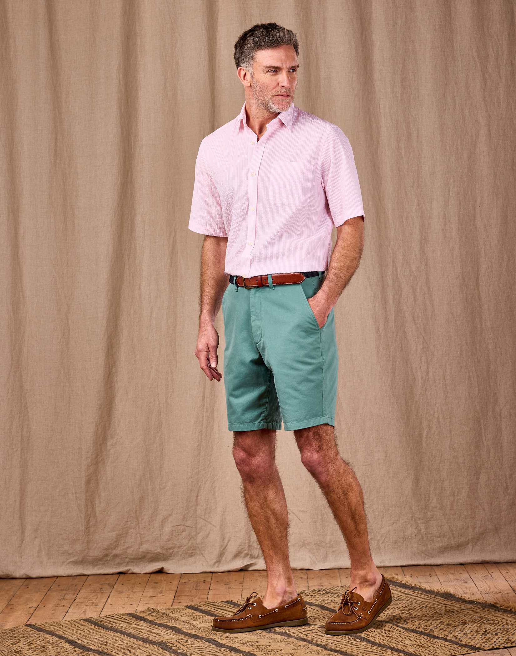 Flat Front Shorts - Sea Green