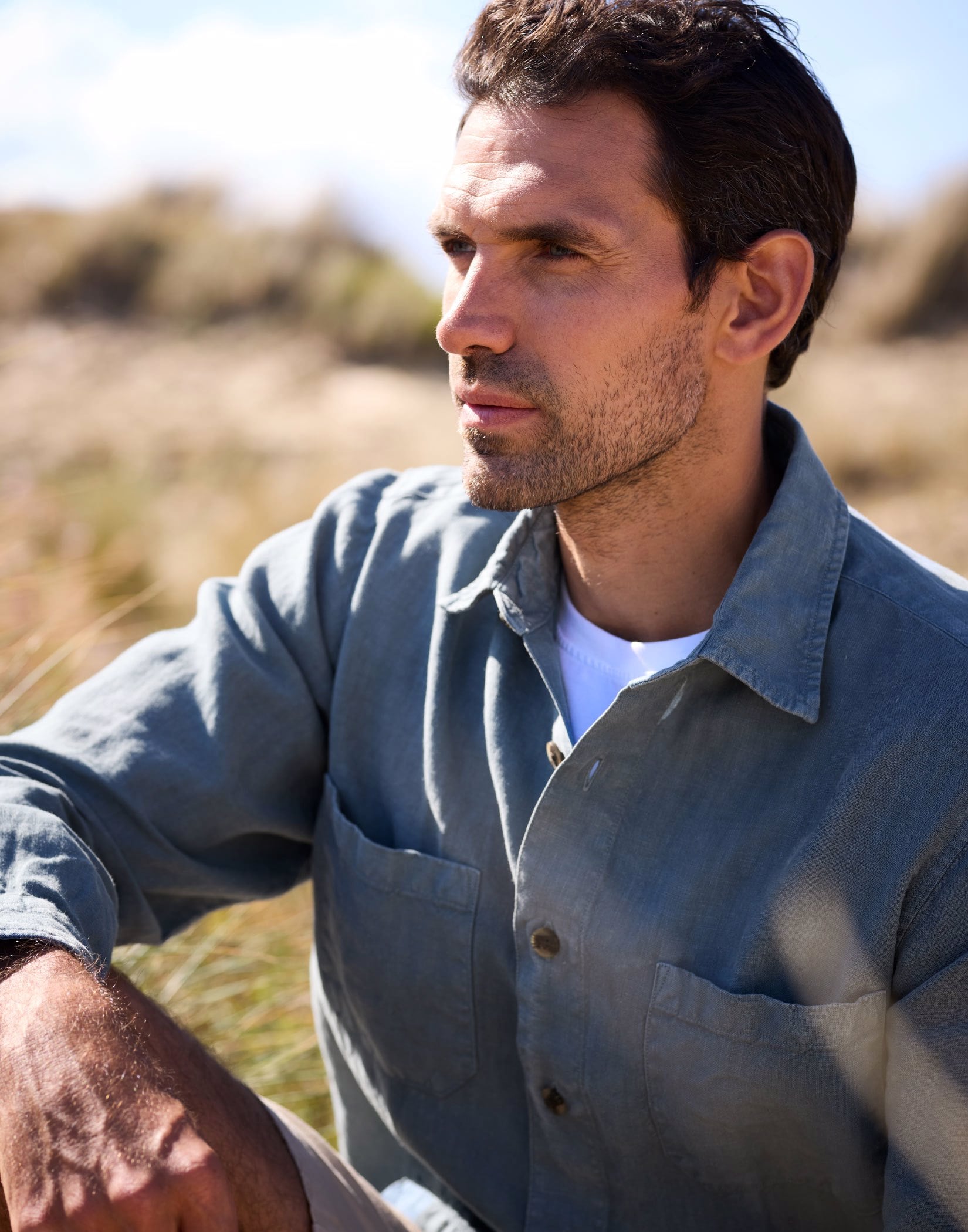 Linen Overshirt - Blue