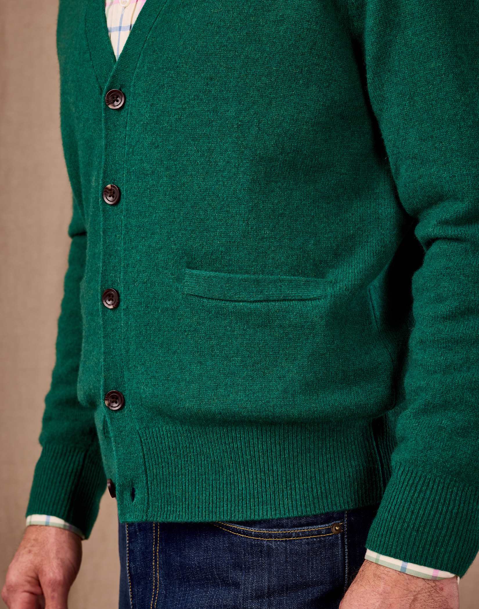 Lambswool Cardigan - Green
