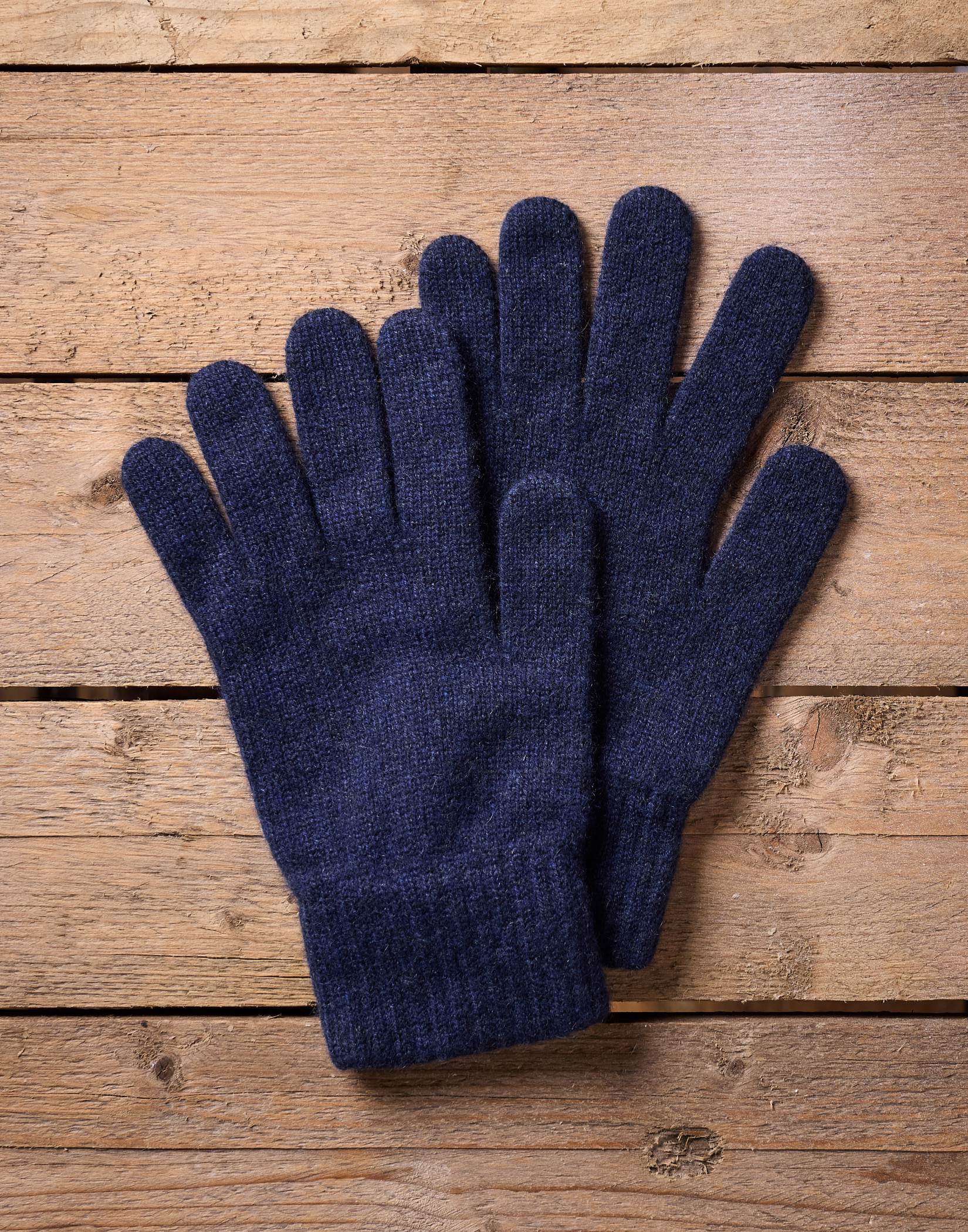 Cashmere Knitted Gloves - Navy