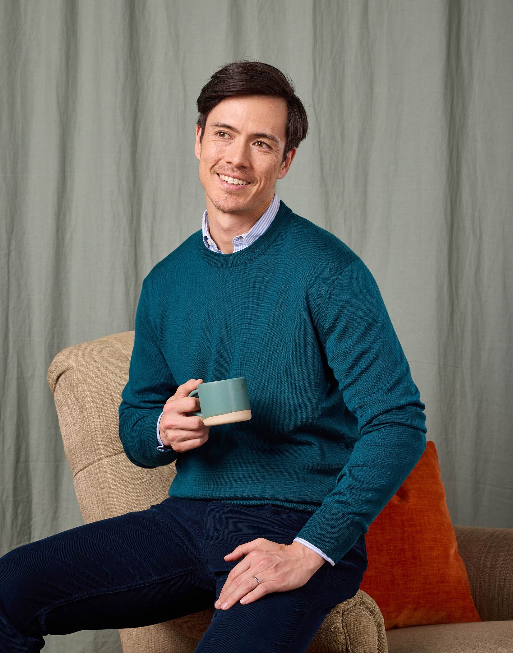 Merino Crew Neck Jumper - Teal