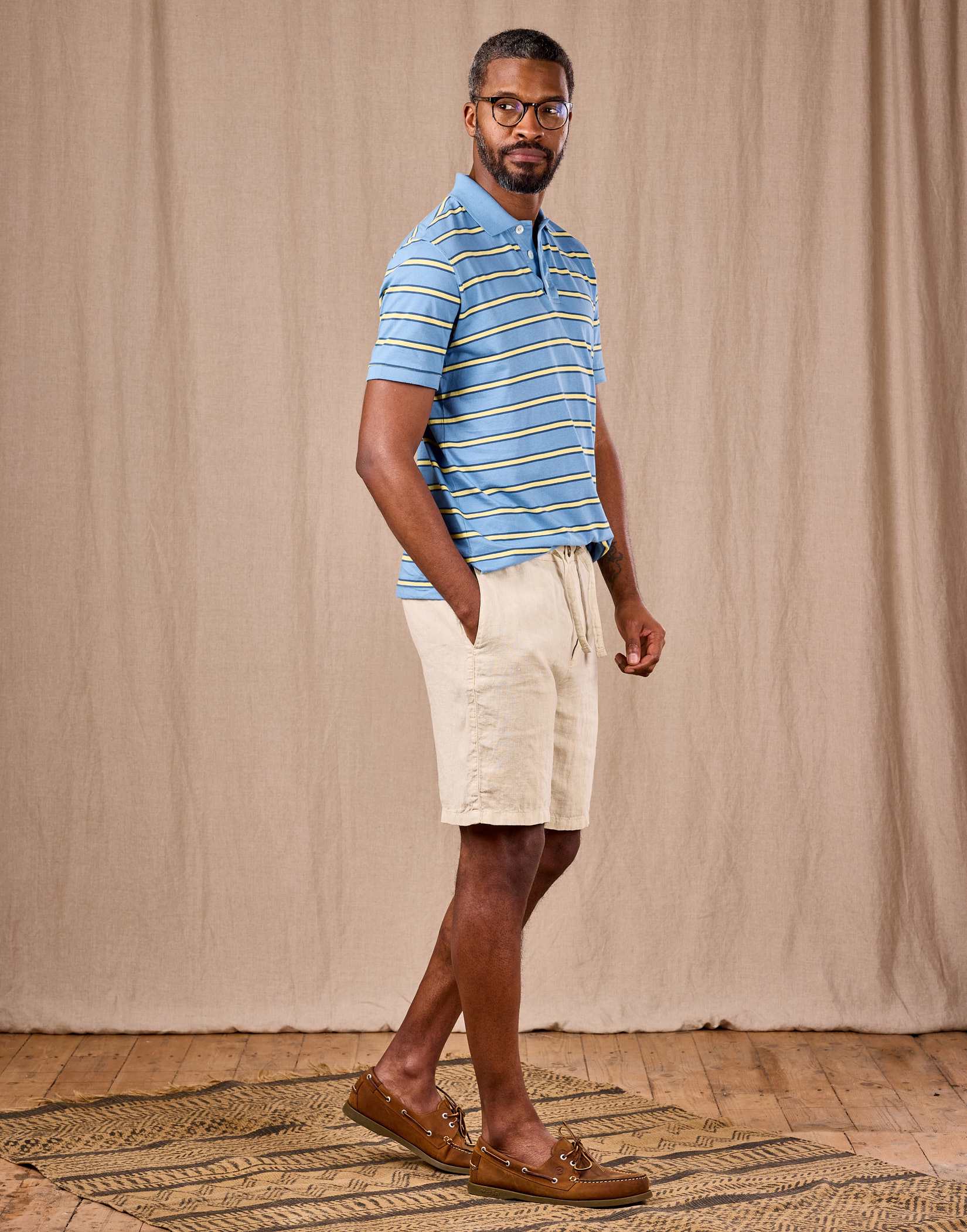 Casual Linen Shorts - Stone