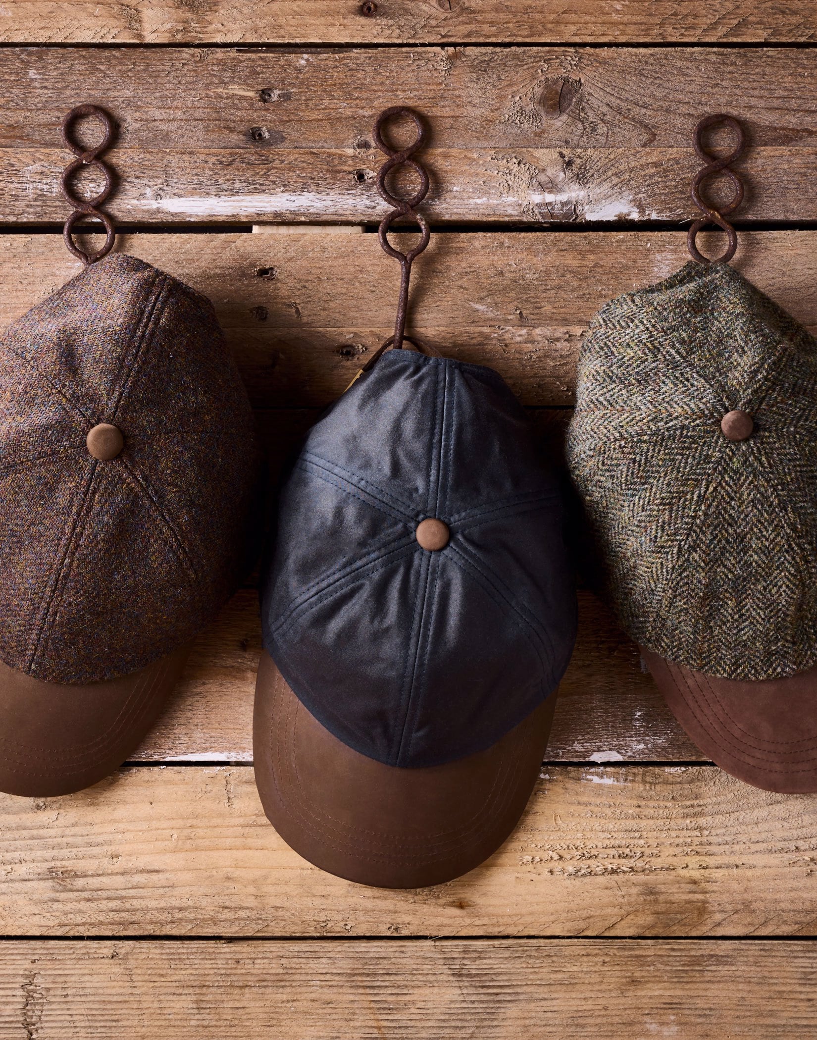 Peak Cap - Green/Brown Tweed