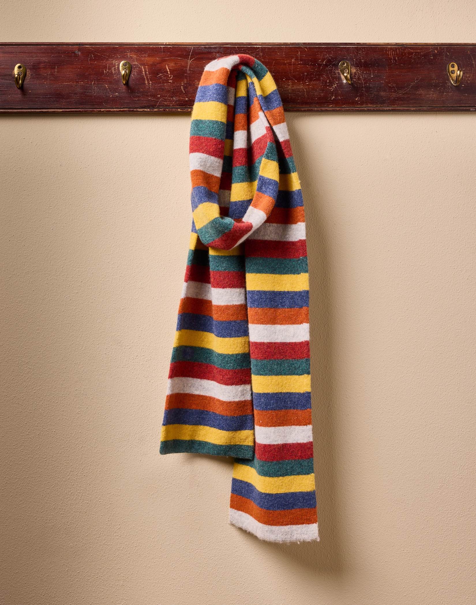 Striped Merino Scarf - Yellow