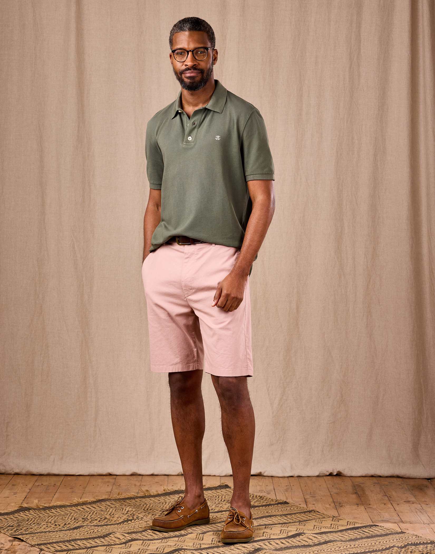 Linen Cotton Shorts - Pink