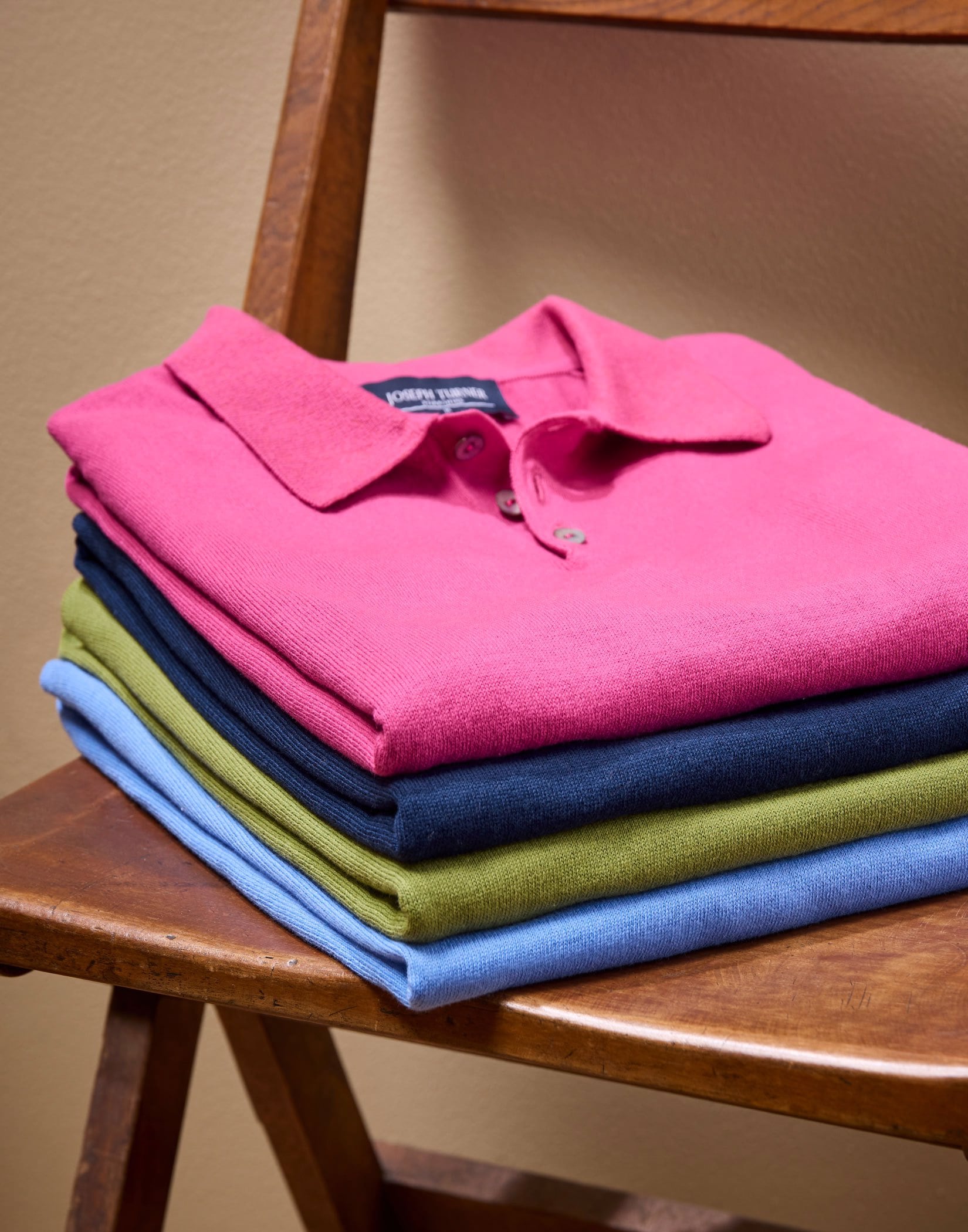 Cotton Knitted Polo - Cornflower