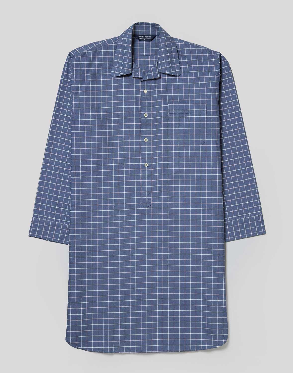 Nightshirt - Navy/Pink Check (brushed)