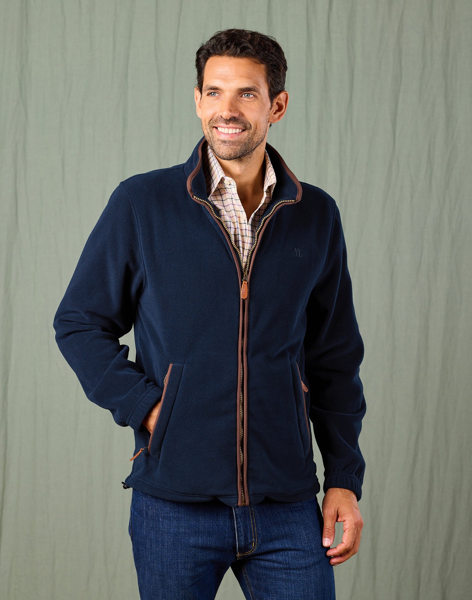Fleece Jacket - Navy | Joseph Turner