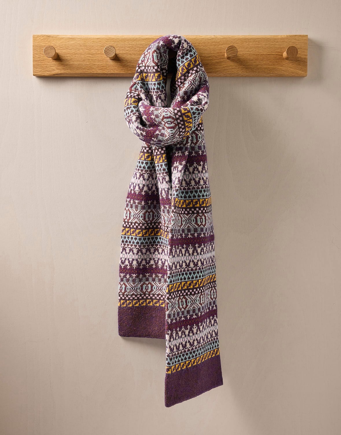 Fair Isle Scarf Burgundy/Gold