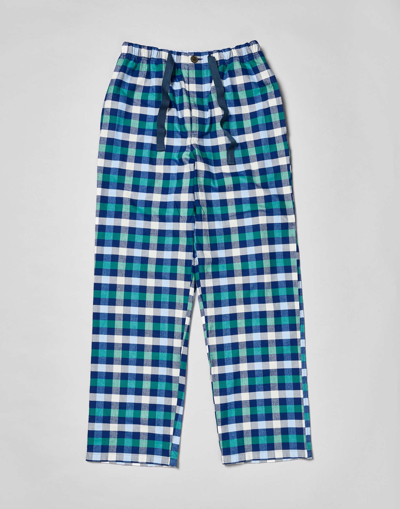 Pyjama Bottoms - Green/Navy (brushed)