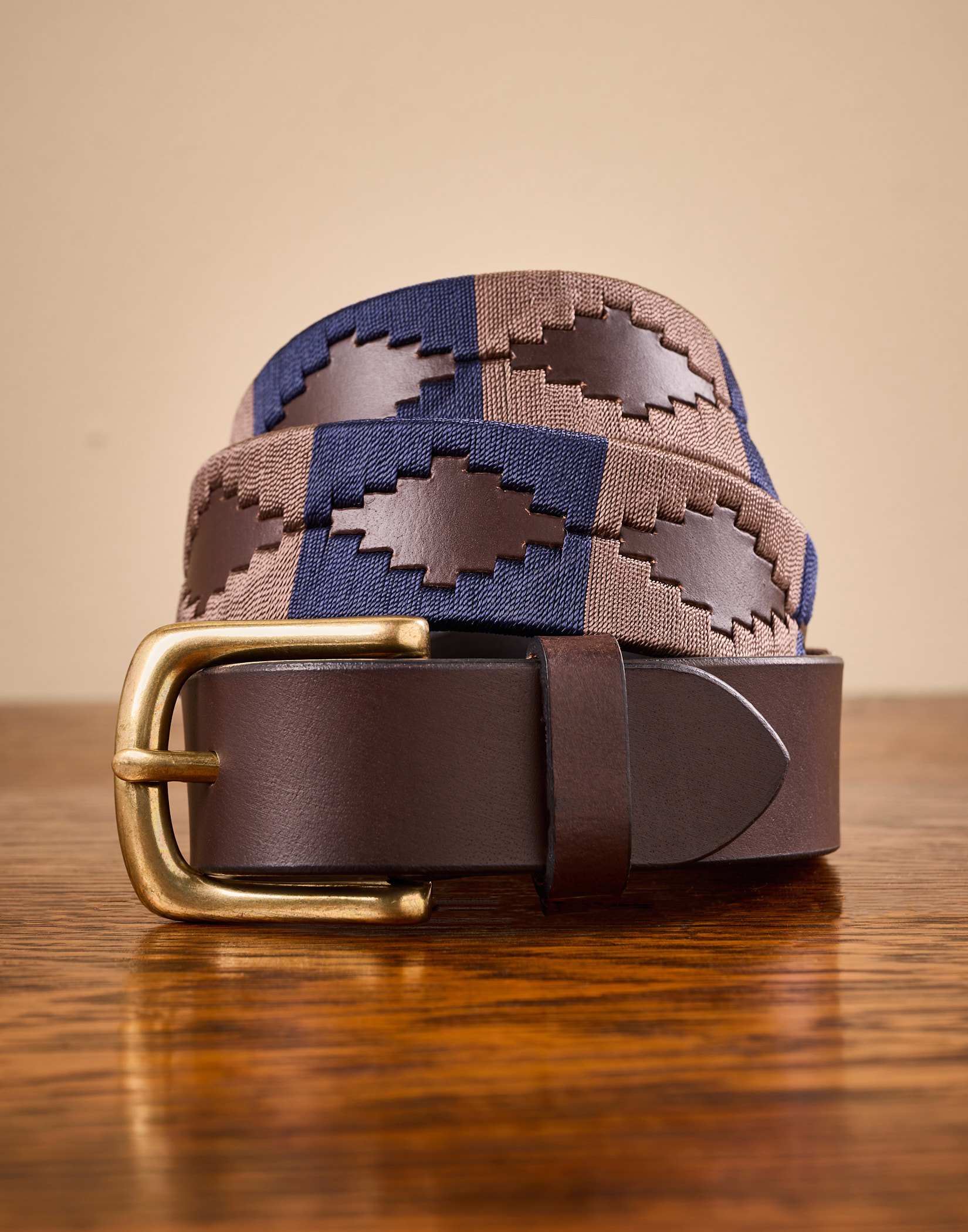 Polo Belt - Navy/Brown