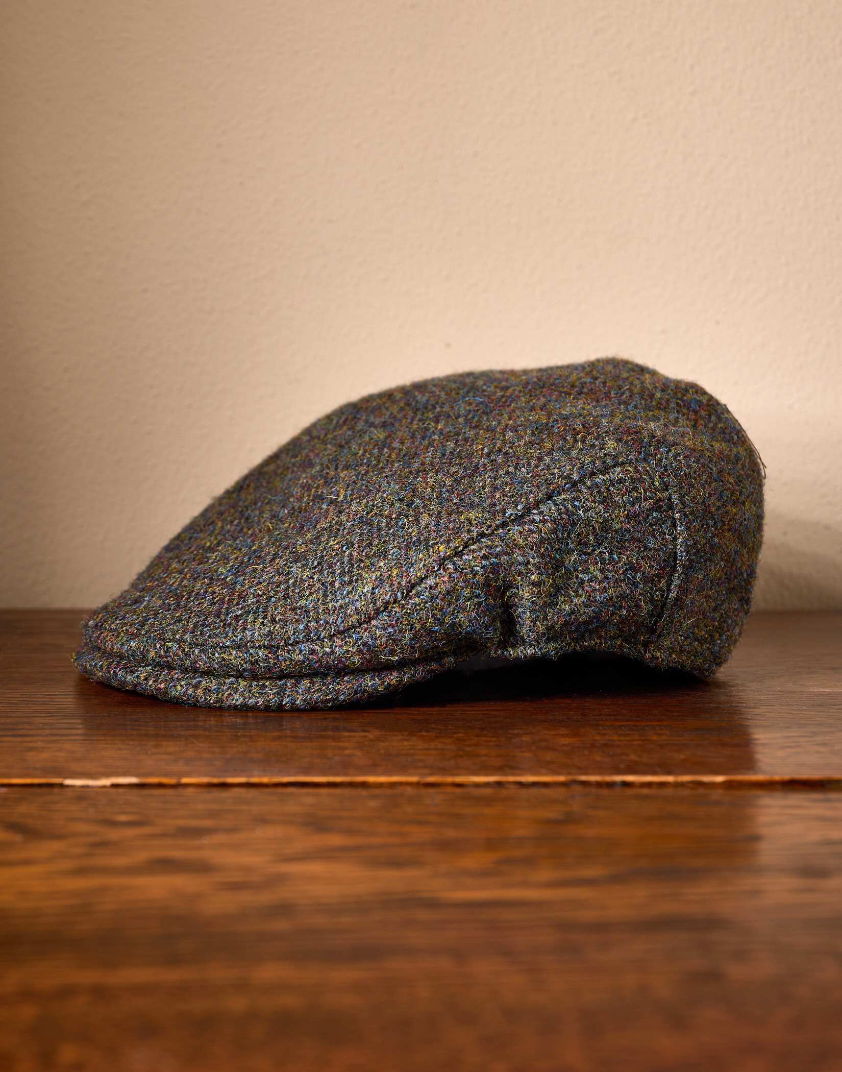 Tweed Flat Cap - Forest Herringbone