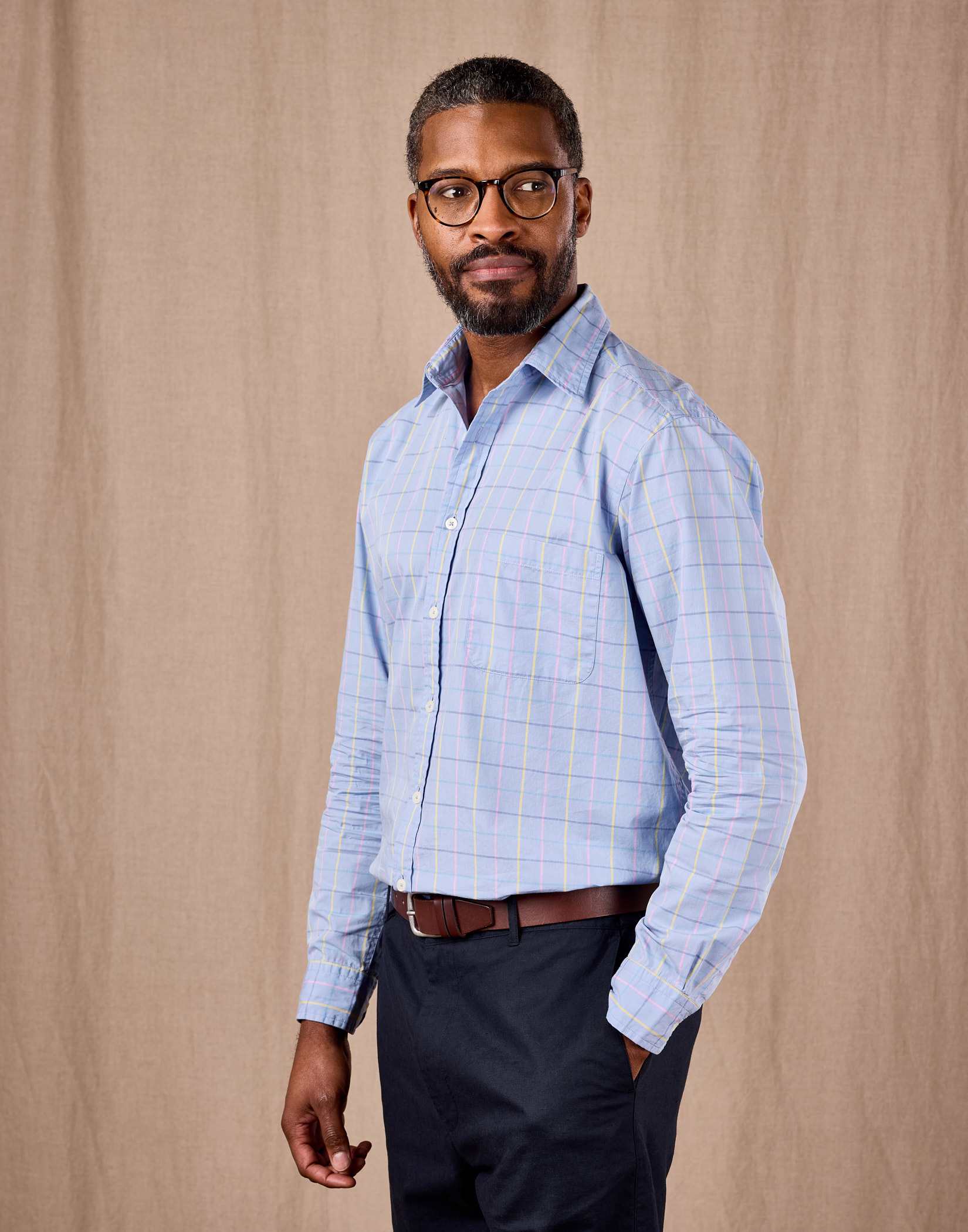 Summer Check Shirt Long Sleeve - Blue Check