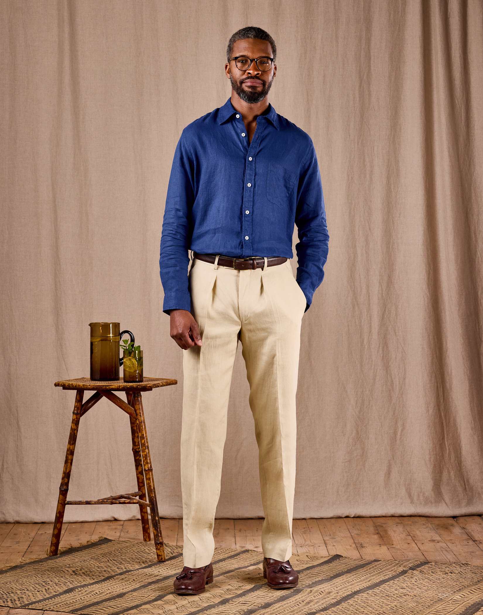 Linen Suit Trousers - Stone