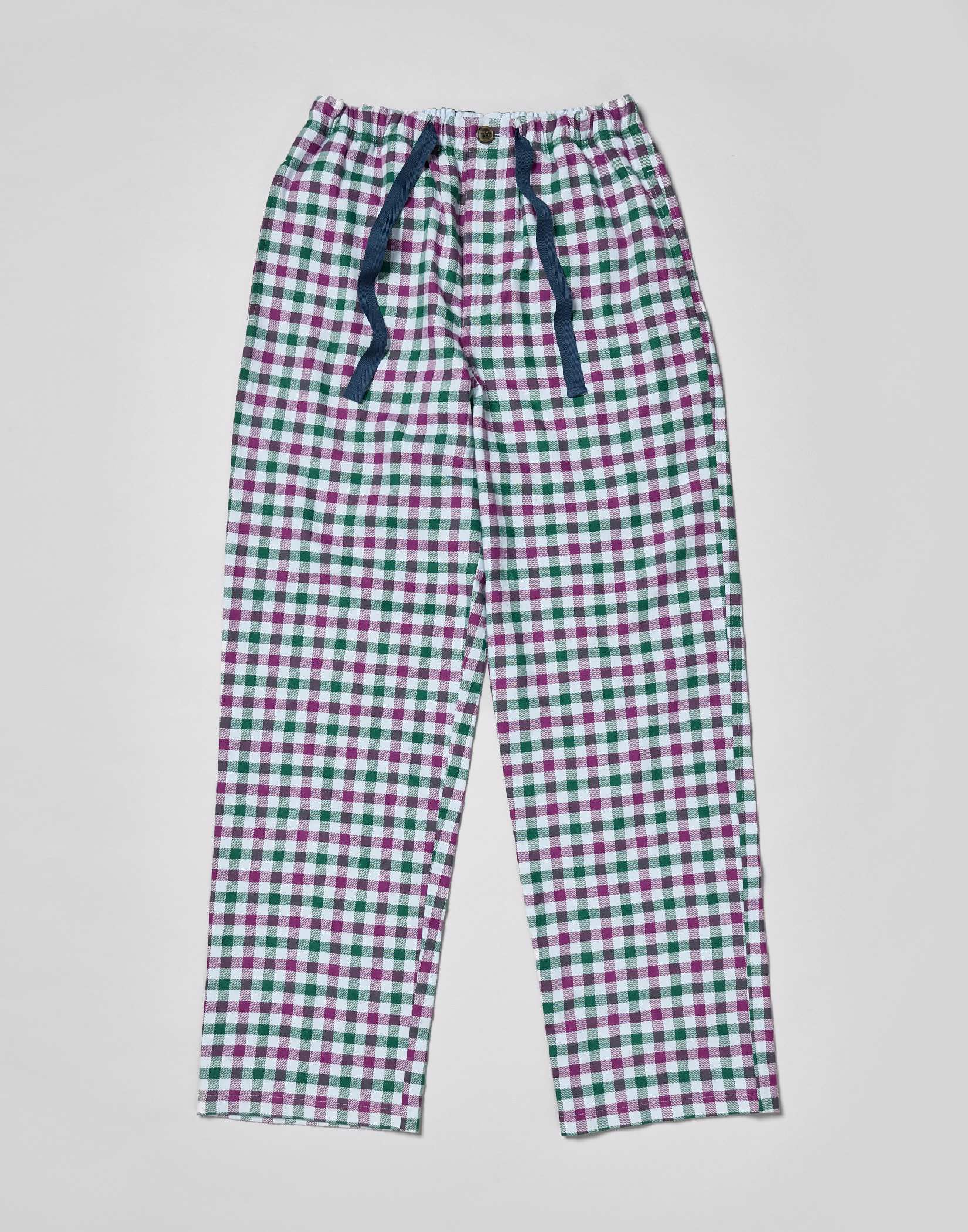Pyjama Bottoms - Green/Purple (brushed)