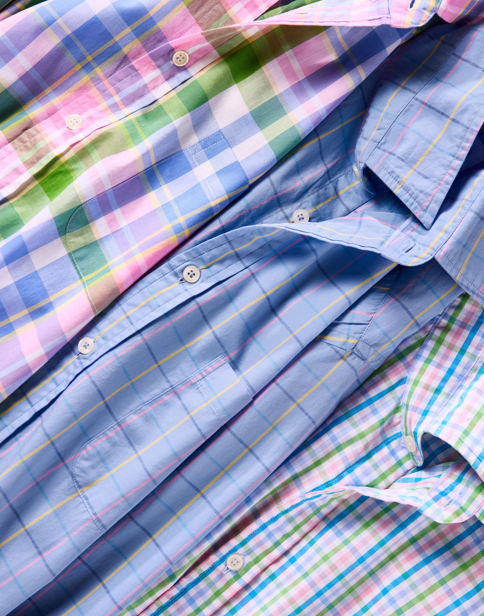 Summer Check Shirt Long Sleeve - Green/Pink/Blue Gingham