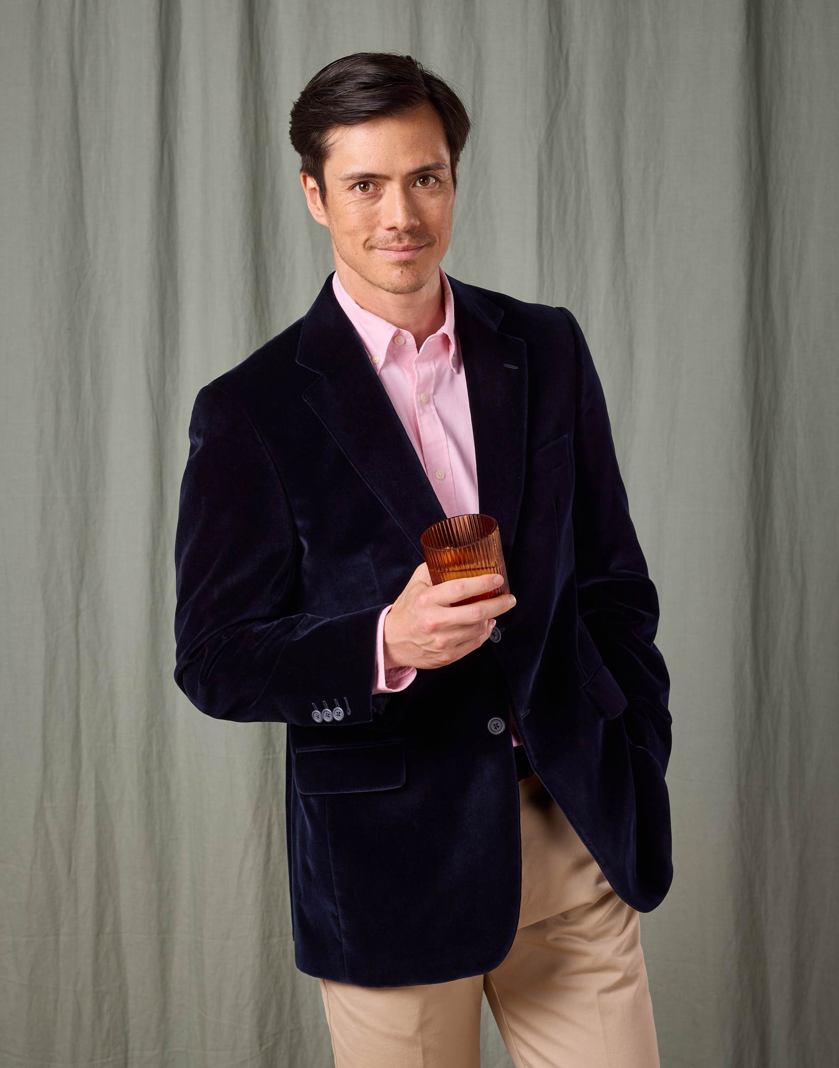 Classic Velvet Jacket - Navy
