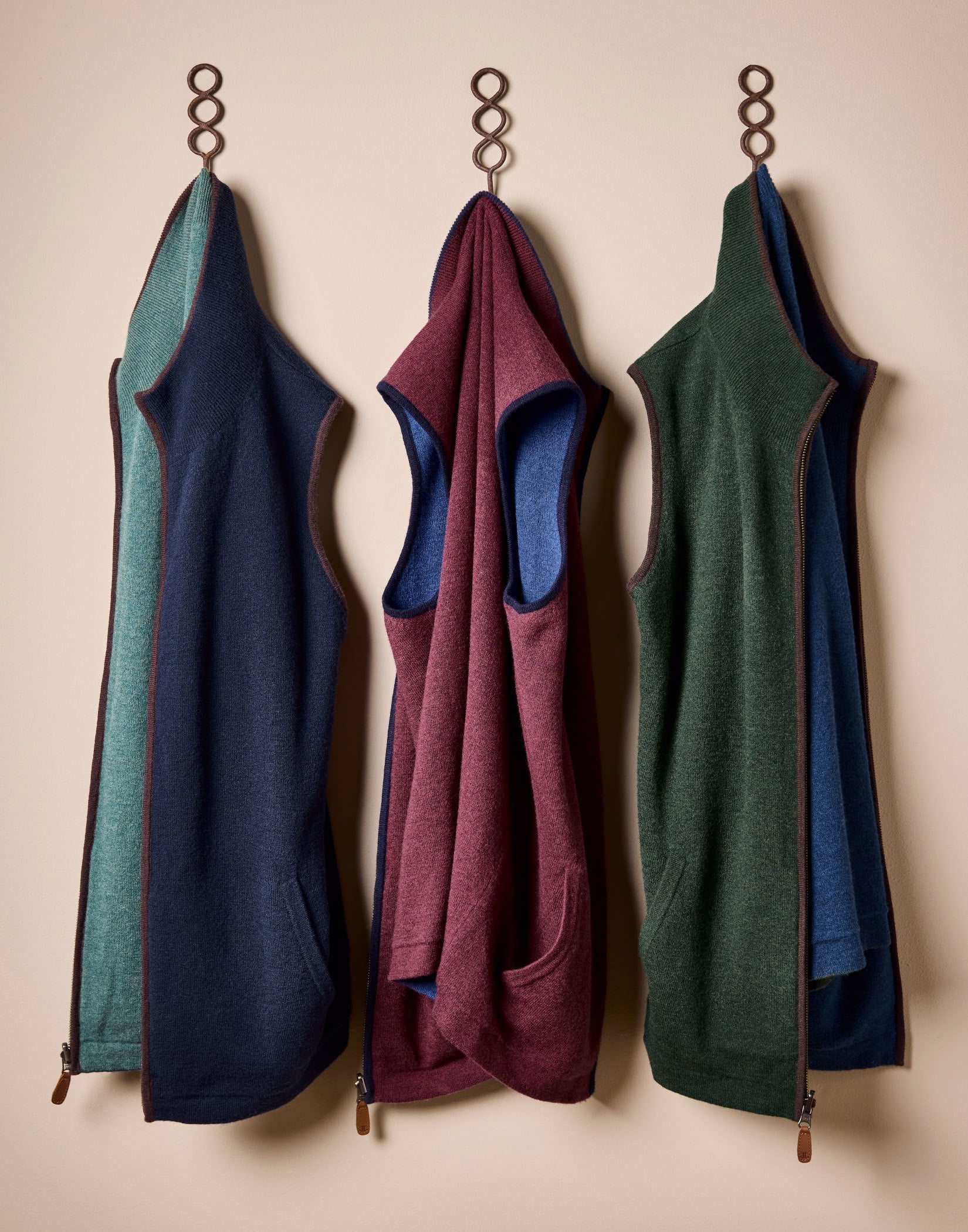 Reversible Merino Gilet - Navy/Green