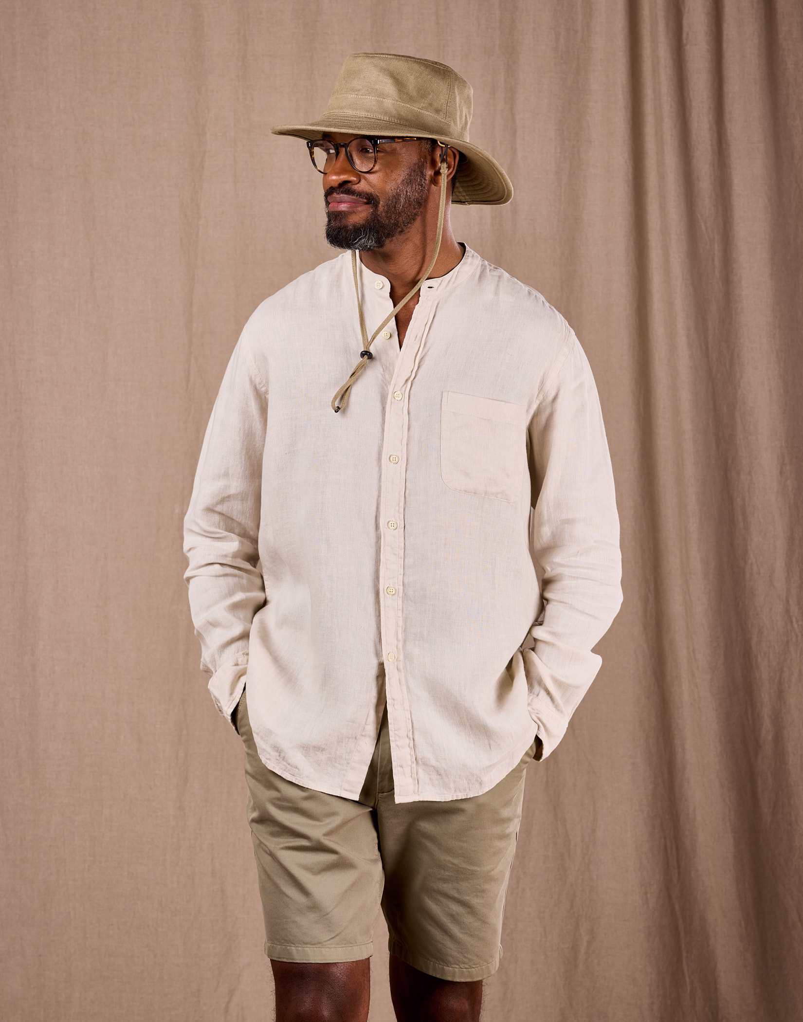 Linen Explorer Hat - Khaki (Flax)