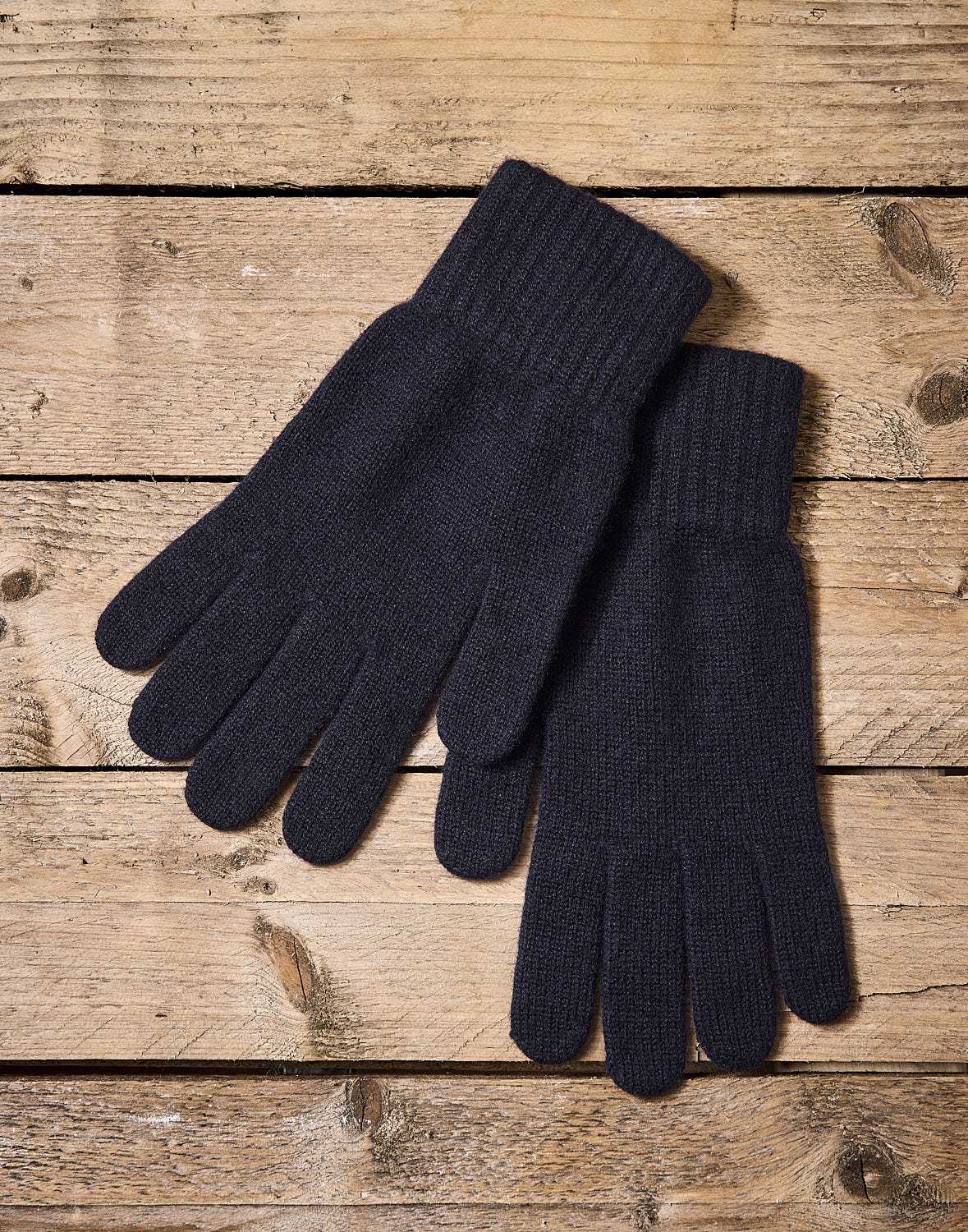 Cashmere Knitted Gloves - Navy