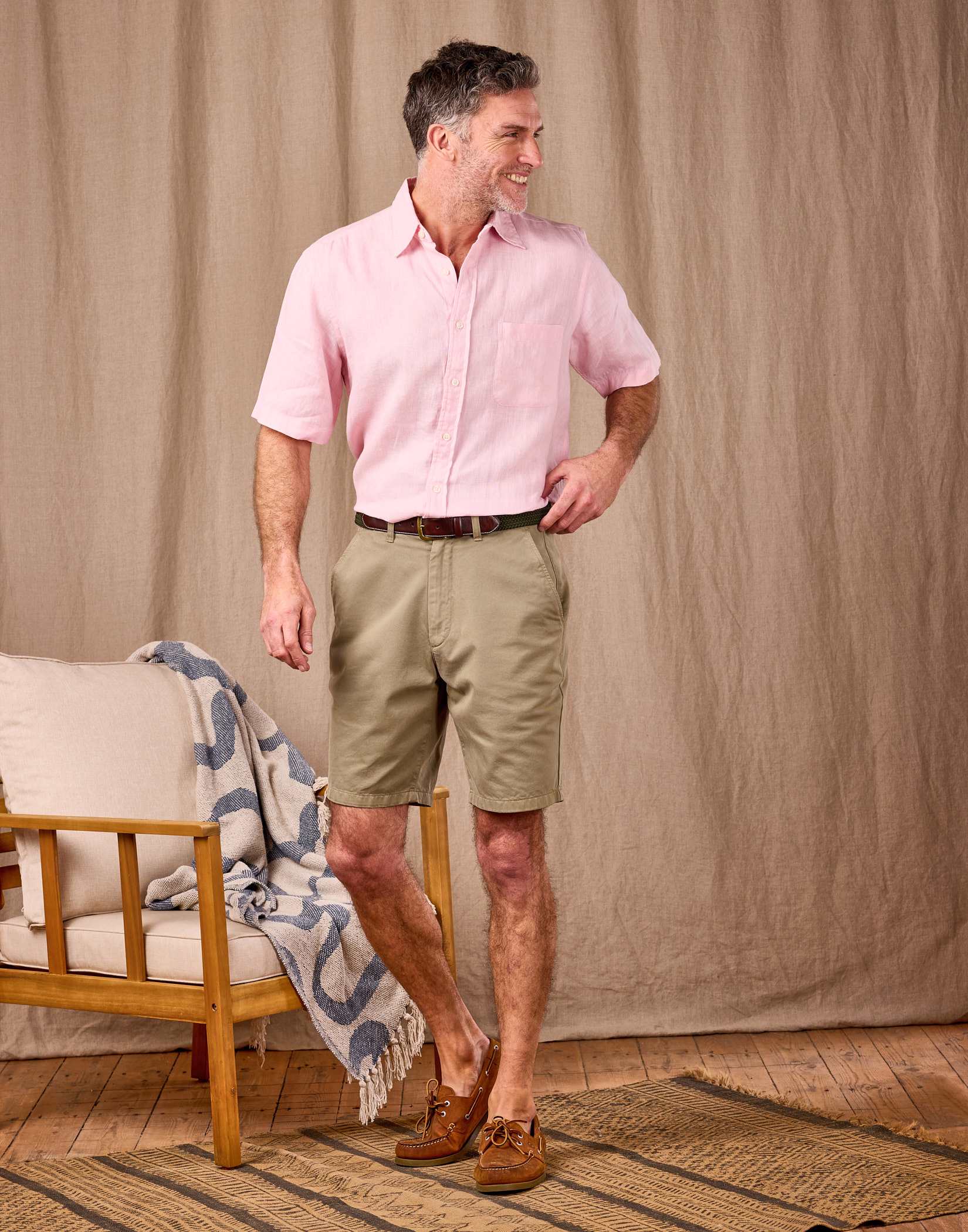 Flat Front Shorts - Sage | Joseph Turner
