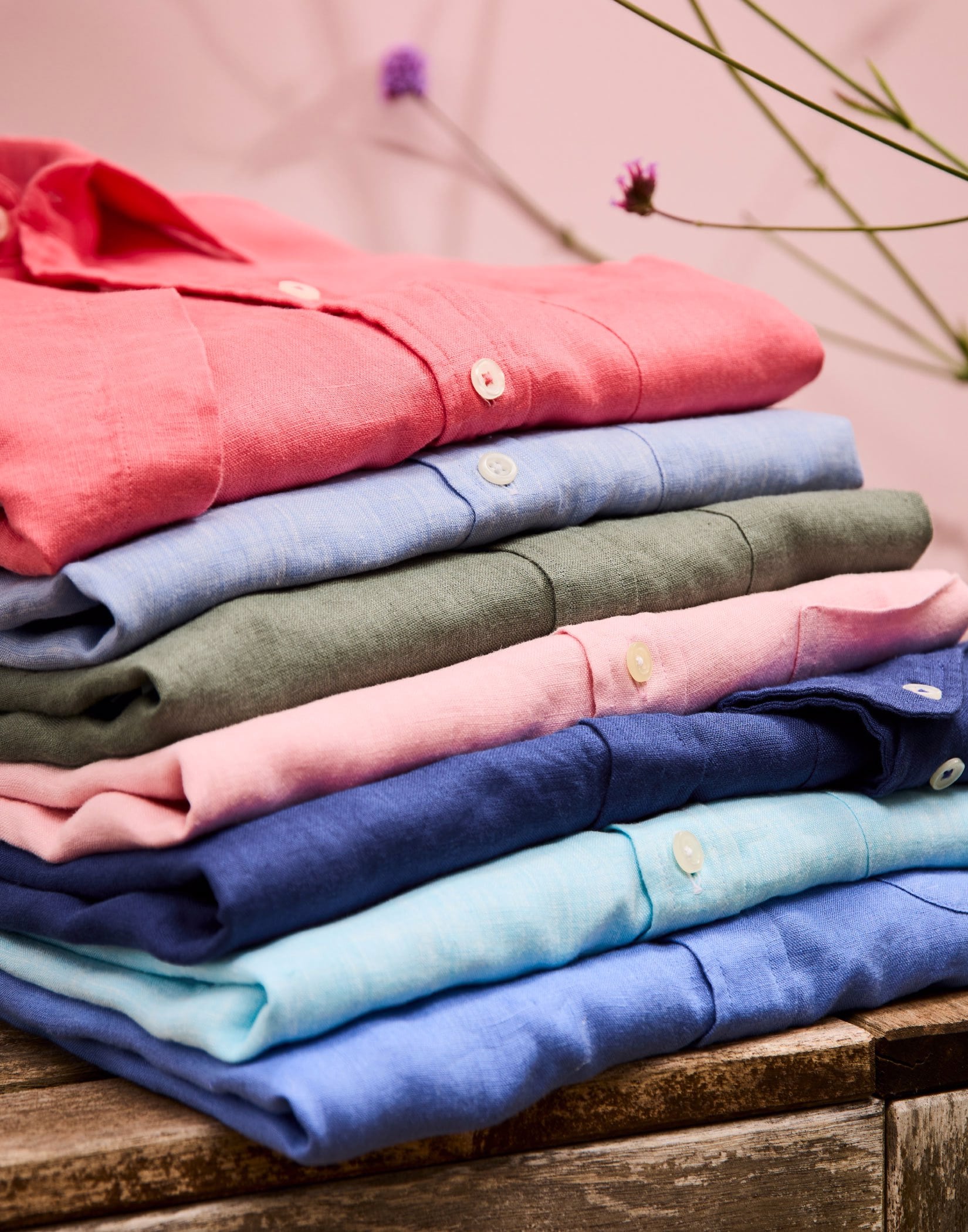 Linen Shirt Short Sleeve - Light Olive