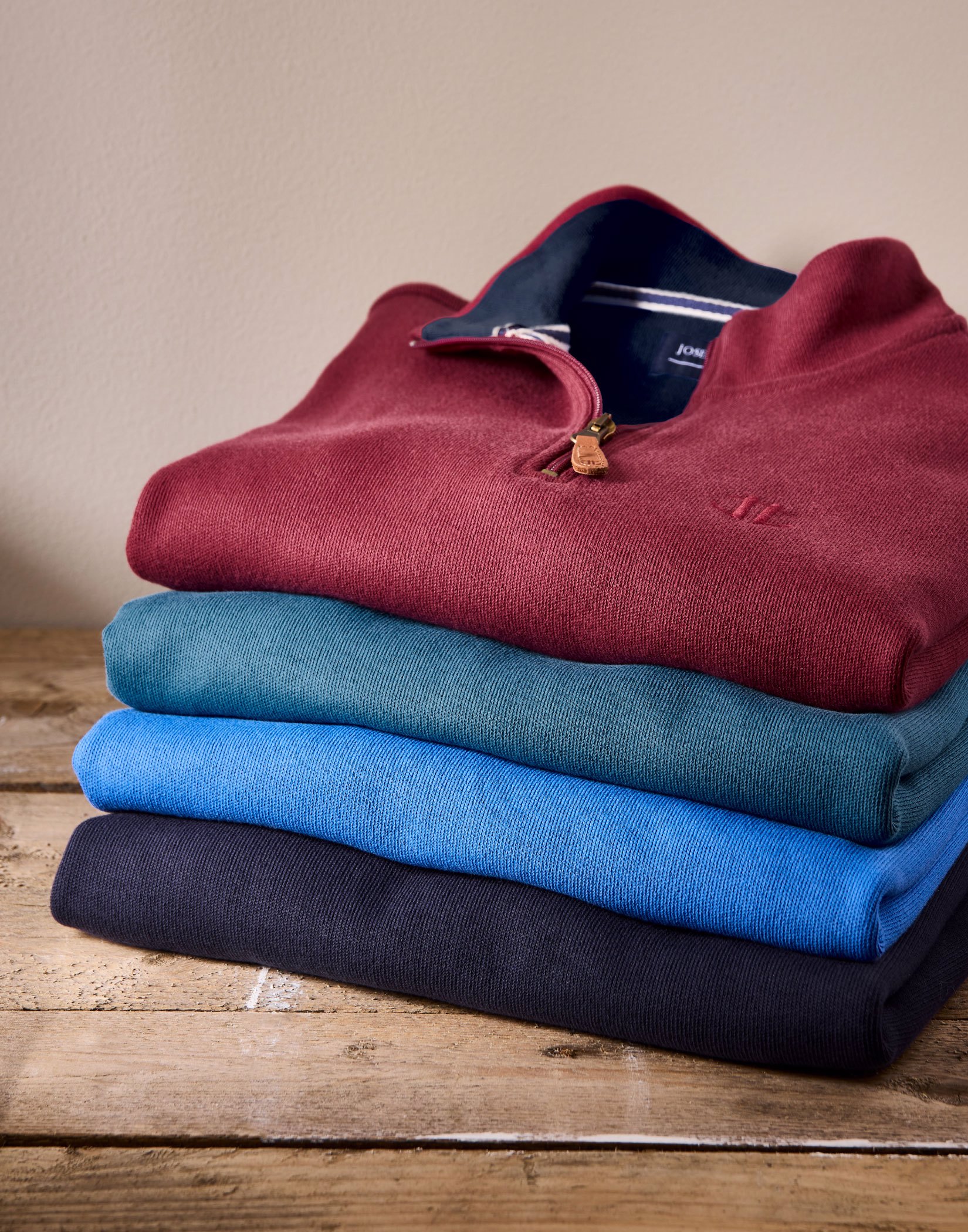 Half Zip Jersey Sweatshirt - Navy | Joseph Turner