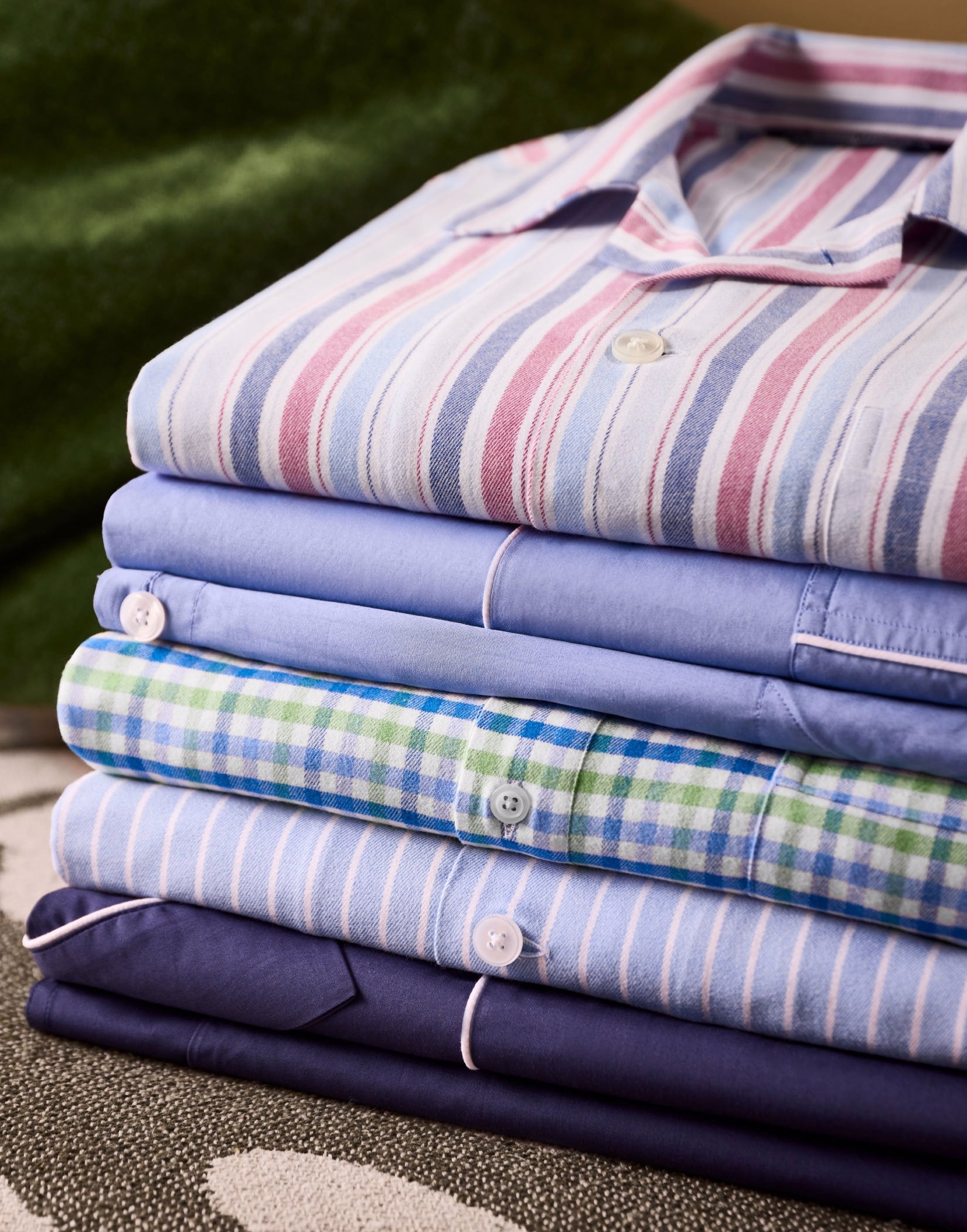Pyjamas - Blue/Green Check (Brushed)