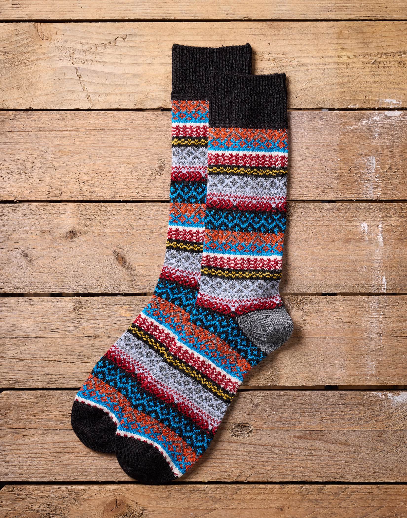 Fair Isle Socks - Black