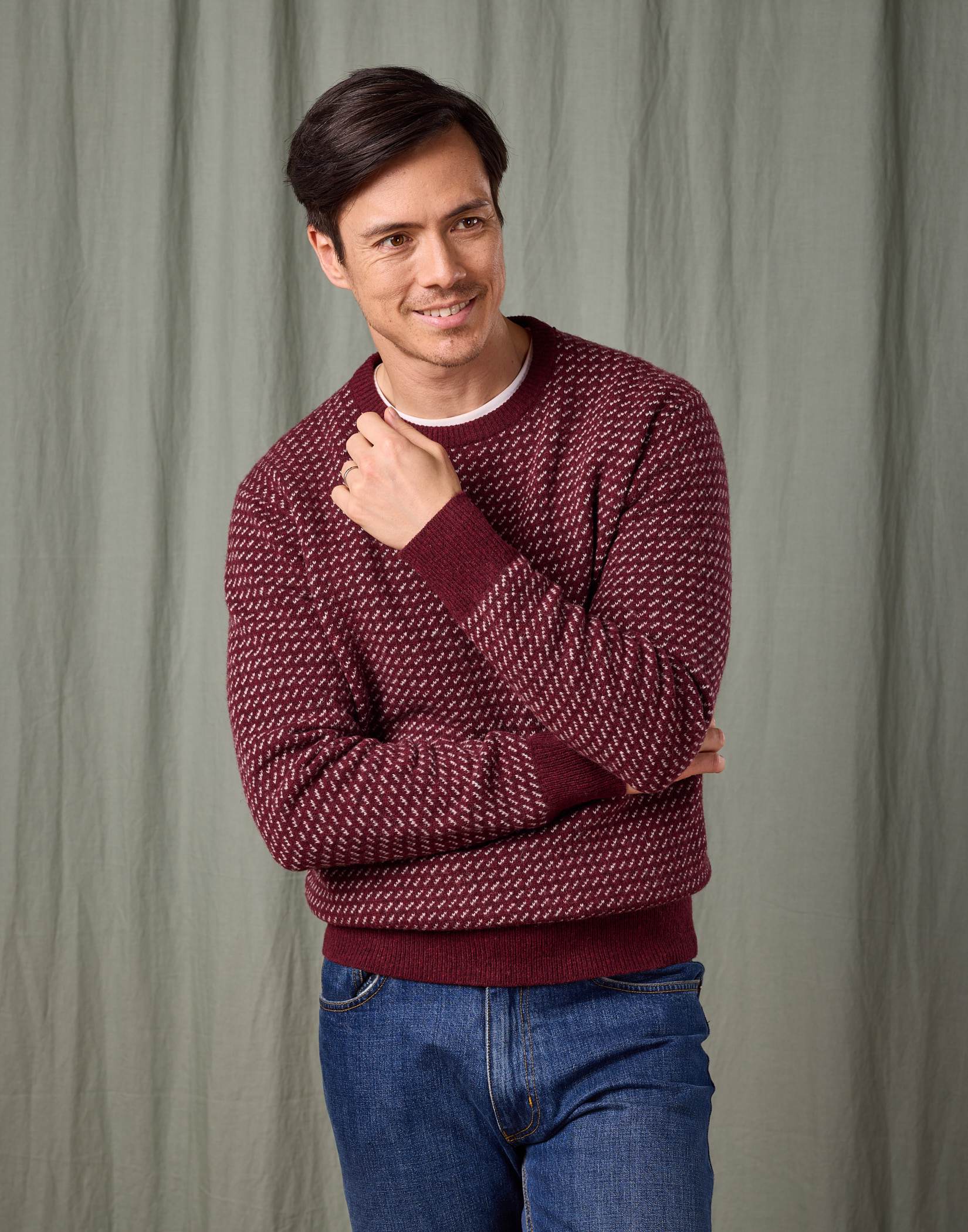Nordic Crew Neck Jumper - Red